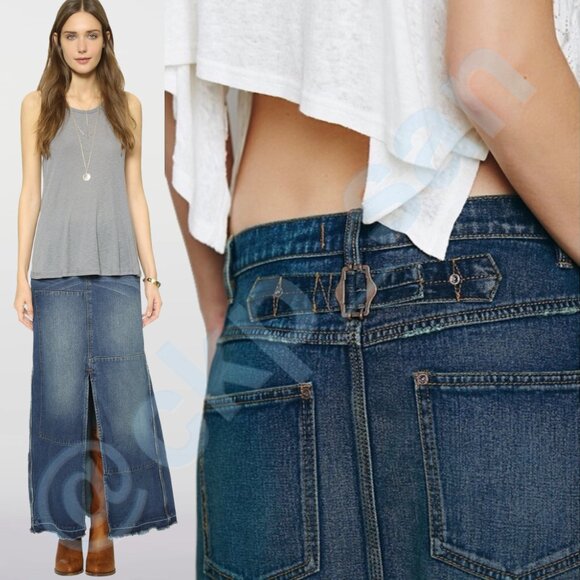 NWOT Free People Leann Patchwork Maxi Skirt Sz 27 - Picture 7 of 16